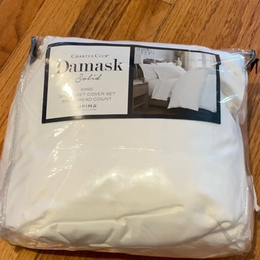 Charter Club Damask Solid Duvet Cover Set in Classic White